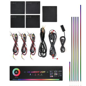 Evrensel 12V 6 in 1 18 in 1 64 renkler RGB LED akrilik araba şerit işık atmosfer İç Dashboard Chasing araba ortam işığı - Product Image 5