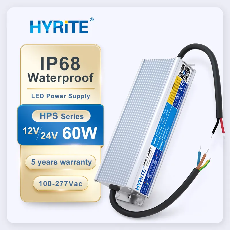 IP67 ip65 su geçirmez 120V-277V giriş gerilimi ac dc 12v 24v 40w 60w 10s5p 50w led şerit ışık için led sürücü