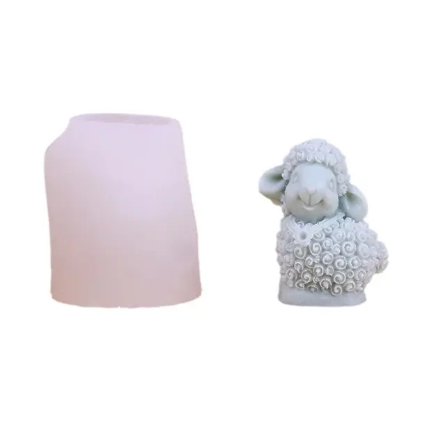 DIY3D立体羊キャンドルシリコンモールドかわいい小さな羊の飾り型デスクトップの飾りクリスタルエポキシ型