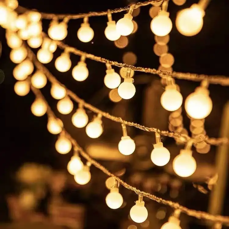 Stringa di luce a LED personalizzata all'ingrosso scatola di batteria stringa di luce decorazione natalizia palla rotonda piccola stringa di luci