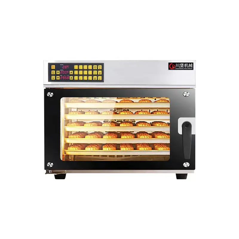 Long-term production of stainless steel commercial hot air four trays bakery electric convection oven