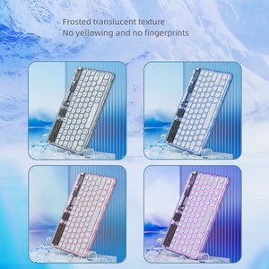 Teclado silencioso inalámbrico Blue-Tooth Teclas redondas teclado transparente inalámbrico para teléfono tableta portátil - Product Image 3