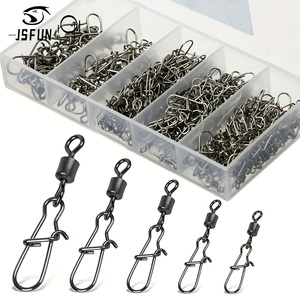 50 adet/kutu paslanmaz çelik balıkçılık bağlayıcı Pin 4 #<span class=keywords><strong>6</strong></span> #8 #10 #12 # rulman ile fırdöndü yapış olta cazibesi aksesuarları