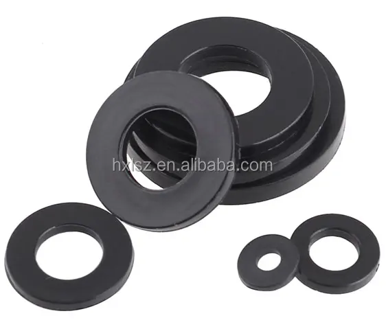 China manufacturer various material nylon plastic rubber steel black flat washer