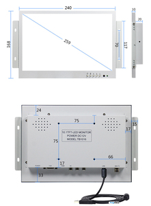 Monitor lcd de 10 pulgadas con entrada digital bnc, monitor lcd oem de 10 pulgadas con entrada bnc, venta al por mayor - Product Image 6