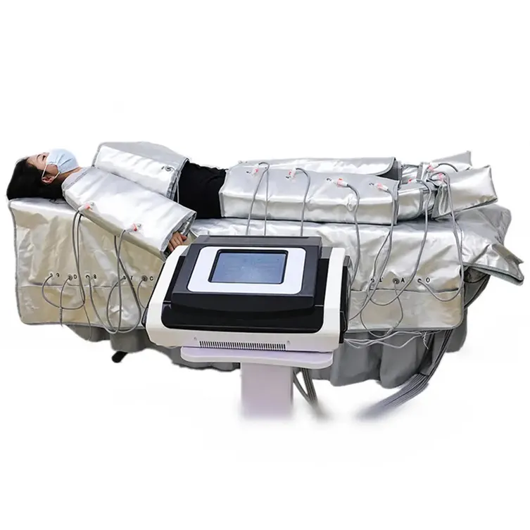Equipo de presoterapia 3 en 1 presión de aire de presoterapia EMS drenaje linfático infrarrojo lejano máquina de adelgazamiento de calefacción