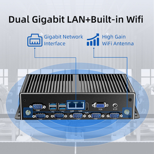 HLY J1900 Dual Gigabit Ethernet WiFi RS232 RS485 8USB 3G/4G LTE Linux Barebone Lüfter loser Industrie computer Mini-Desktop-PC - Product Image 4
