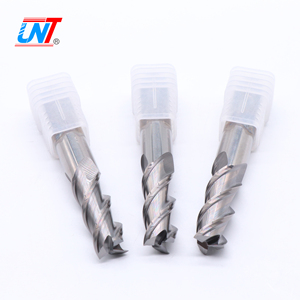 UNT katı Tungsten karbür kaplanmamış Fresa CNC 3 flüt kare uçlu freze 8mm kesiciler alüminyum alaşımlı