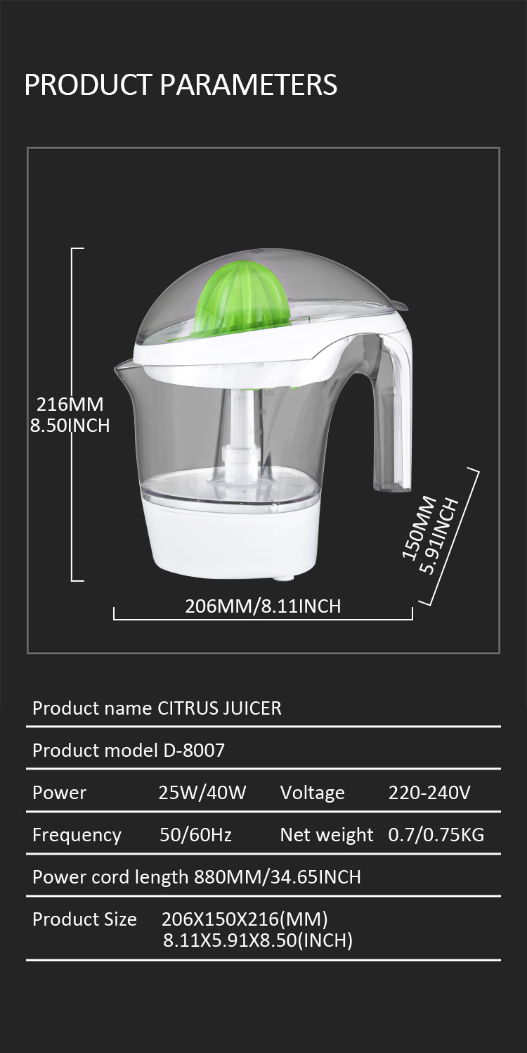 High quality electric juice desktop juicer for kitchen appliances 1L capacity easy cleaning