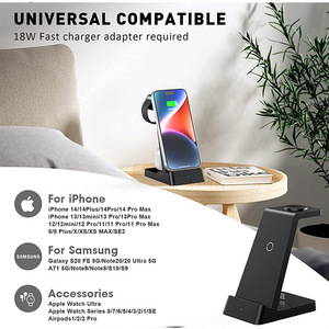 18W 3 in 1 kablosuz şarj standı masası tipi C şarj istasyonu iPhone 16 15 14 13 için Apple izle 6 9 ve Airpods 3 2 - Product Image 3