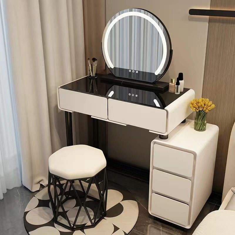 Taburete de MESA + espejo + nido (tapa de vidrio templado 3C)