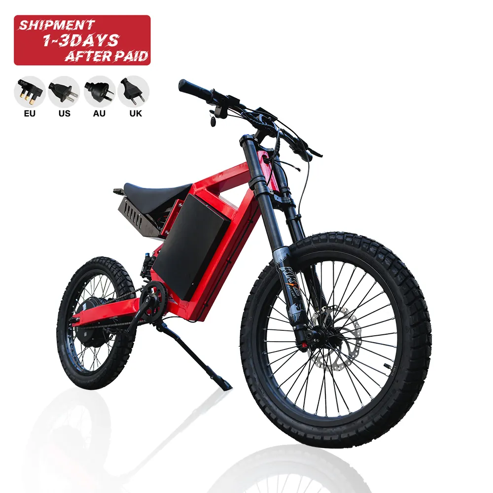 Hezzo Sepeda Motor Trail Listrik 72V 5000W, Bomber Stealth Kuat Sur Ron Ebike Jarak Jauh 30ah Mini Off Road E Dirtbike Moto Electrica