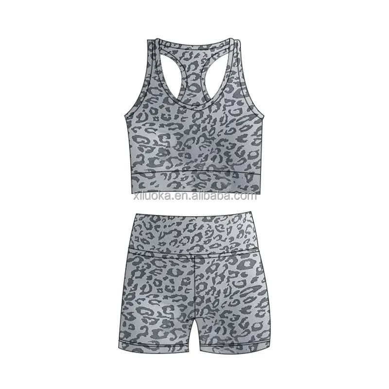 Prezzo a buon mercato in Nylon Spandex bambini Yoga 2 pezzi Set all'aperto per bambini atletico Golf Tennis completo pantaloncini a vita alta e reggiseno Set Fitness