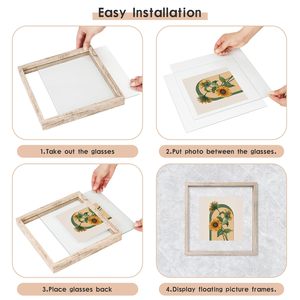Moulding Poster 8x10 <strong>10x10</strong> 11x14 Wooden Anime Photo <strong>Frame</strong> for Home Decor Floating <strong>Frame</strong> Distressed Beige White Wood Pattern - Product Image 5