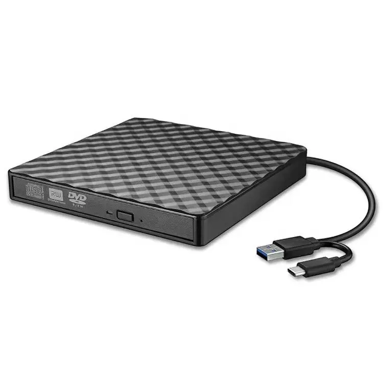 USB3.0Type C Gravador de DVD Externo Slim DVD-RW CD-RW Burner Portátil DVD CD Writer para Laptop desktop