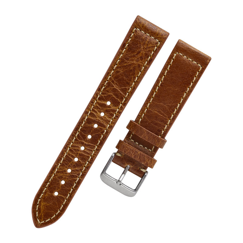Ceinture en cuir marron texturé