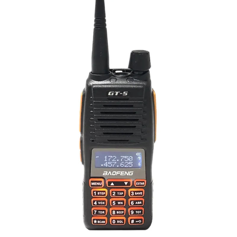BAOFENG GT-5 จริง 8W วิทยุ Tri-Power H/M/L Dual PTT ที่มีประสิทธิภาพ VHF/UHF Professional CB แฮม 2 ทางวิทยุเครื่องส่งรับวิทยุ