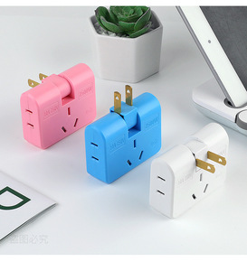 Venta al por mayor enchufe giratorio convertidor de EE. UU. 3 en 1 extensión de 180 grados EE. UU. multi-enchufe mini adaptador de viaje de enchufe inalámbrico conveniente - Product Image 4