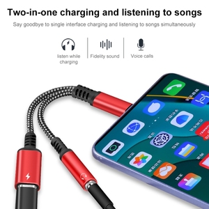 High Quality <strong>2</strong> in <strong>1</strong> USB-C / Type-C Male to PD 60W USB-C / Type-C Charging + 3.5mm <strong>Audio</strong> Female Earphone <strong>Adapter</strong> - Product Image 6