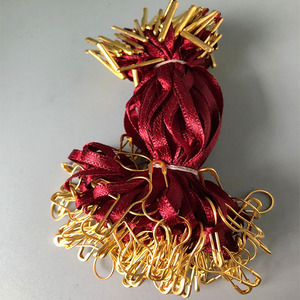 פוליאסטר סרט חוט לולאה מנעול עבור לבוש תג כותנה תווית hanger מתכת אטב סיכה - Product Image 5