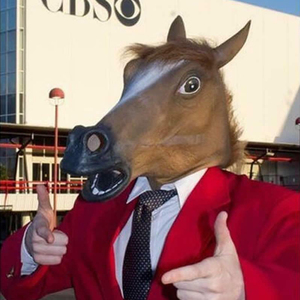 หน้ากากพลาสติกหัวม้าน่ากลัวอุปกรณ์เสริมเครื่องแต่งกายคอสเพลย์สำหรับตกแต่งงานปาร์ตี้สำหรับวันฮาโลวีนและวันโกหก - Product Image 2