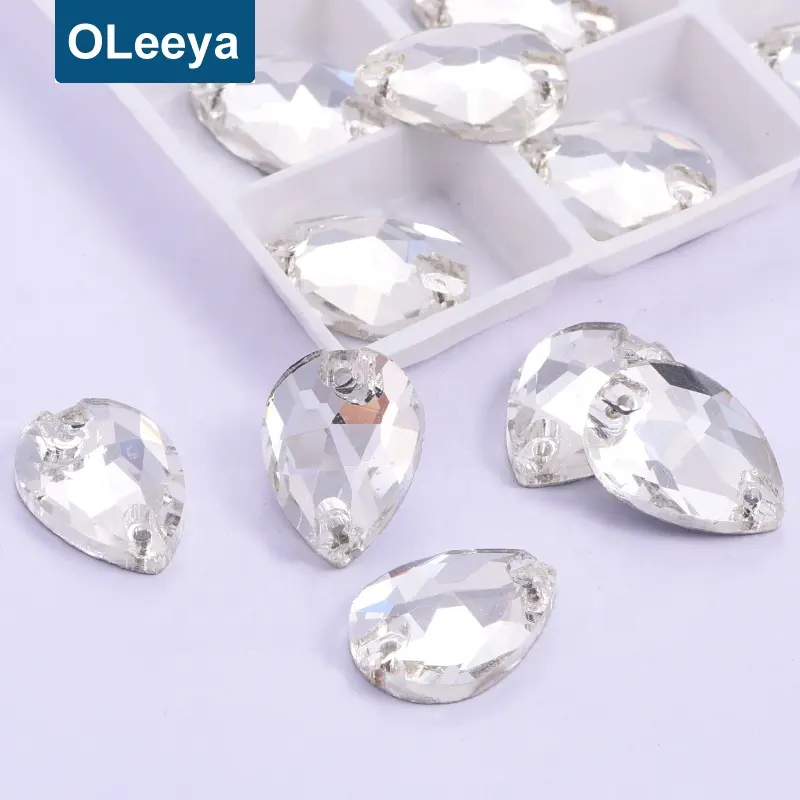 Strass en cristal forme de goutte d'eau, 13x18mm, à dos plat, en forme de goutte d'eau, à coudre sur les perles pour la fabrication de bijoux, vente rapide,