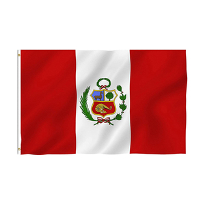 Doğrudan teslimat özel tasarım boyutu 100% Polyester perulu Peru bayrağı - Product Image 2