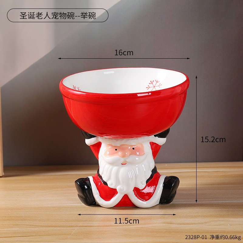 2328p-01 santa claus pet bowl-lifting bowl-2394