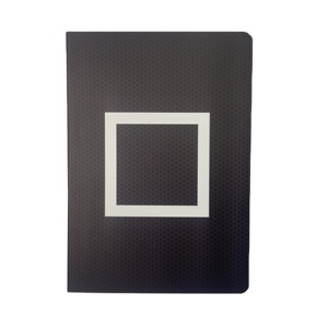 Cuaderno de tapa blanda de papel impreso colorido personalizado A5 al por mayor cuadrado negro - Product Image 1