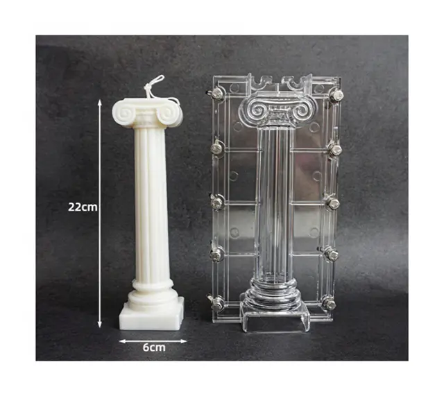 DLW005 Diy Plaster Rack Candle Silicone Mould Transparent Long Acrylic Handmade Pillar Taper Cone Candle Making Mold