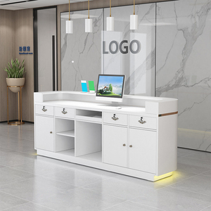 现代小型简易家具收银台不锈钢接待柜台收银台出售 - Product Image 5