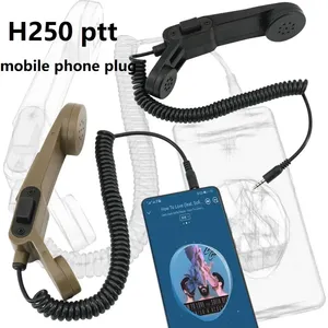 Ts Tac-Sky H250 PTT战术手持麦克风Ptt适配器适用于苹果三星<span class=keywords><strong>Htc</strong></span> 3.5毫米插孔手机