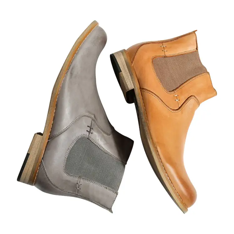 Zapatos al por mayor para hombre, botines de cuero de estilo italiano, hechos en China, venta al por mayor