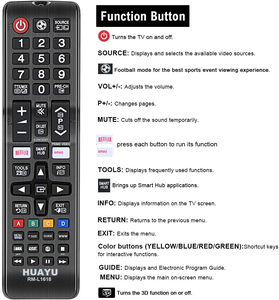 Huayu RM-L1618 Nhà Máy Bán Hàng Trực Tiếp <span class=keywords><strong>TV</strong></span> Điều Khiển Từ Xa Phổ Quát Cho Tất Cả Các Samsung Thông Minh <span class=keywords><strong>TV</strong></span> - Product Image 4