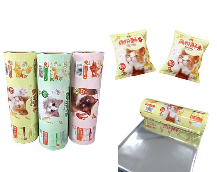 Custom Printed Aluminum Foil Roll Film Pet Food Packaging for Cats Dogs for Nutrition Bars Milk Olive Oil Sugar Snacks