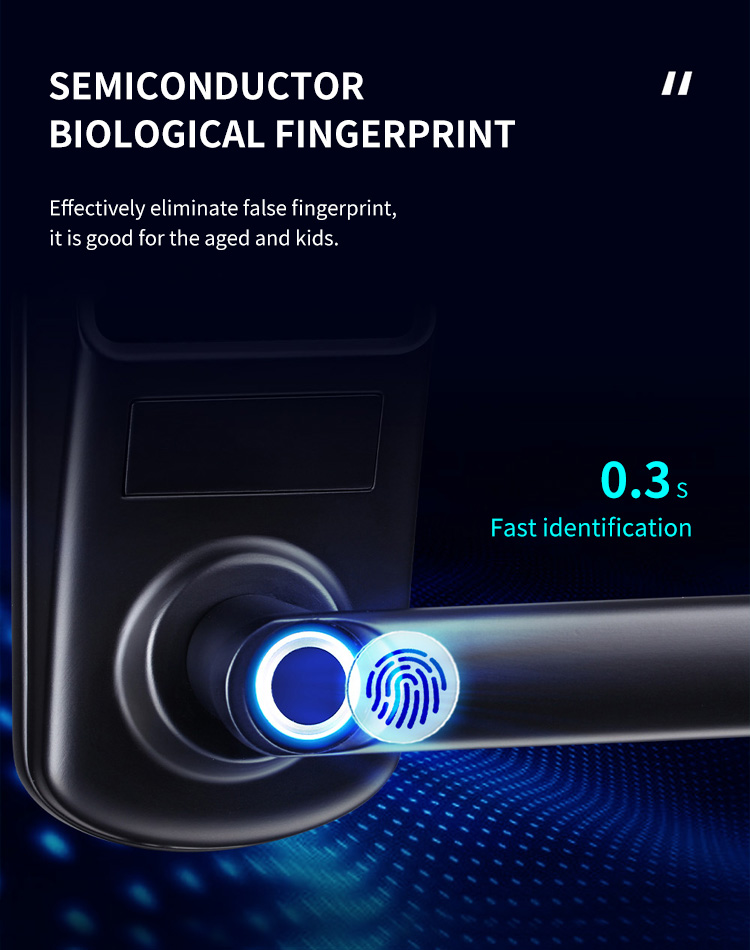 Tediton Safety APP Fingerprint Card Code Combination Smart Door Lock with Touch-Screen Keypad