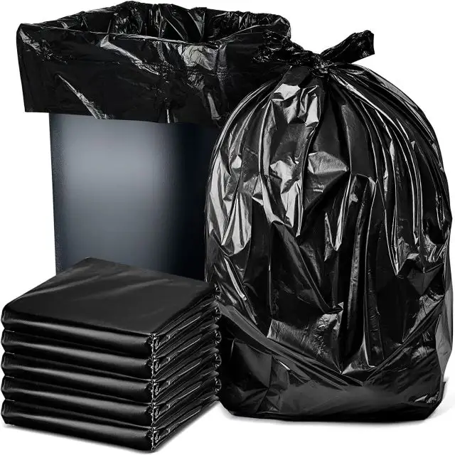 Cubo de basura de plástico de alta resistencia, caja negra, basura biodegradable, bolsas de basura grandes, 55, 60, 70, 95 galones, 100 litros, bolsa de basura de 130l