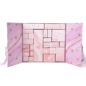 Scatola regalo di natale rosa fatto da te confezione ecologica 24 pezzi piccole scatole di caramelle in scatola regalo nidificata Master - Product Image 1