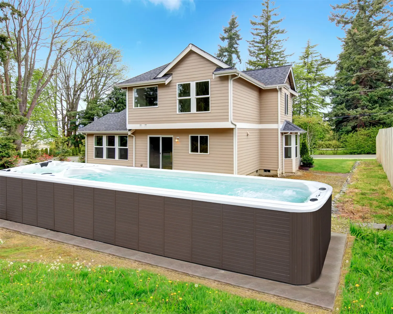 Dual Zone Swim SPA 12 Meter Large Outdoor Above Ground Swimming Pool Rectangular for Sale