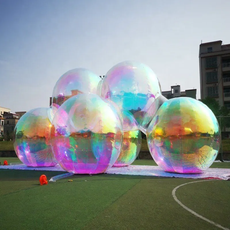 Outdoor Decoration Giant Dazzle Colorful PVC Inflatable Mirror Balloon Advertising Inflatable Mirror Ball For Sale