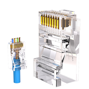 Ultra-Klasse 5 unge schirmtes reines Kupfer 50U vergoldeter Cat5e-Kristallkopf 8 P8C RJ45-Computernetzwerkkabelanschluss