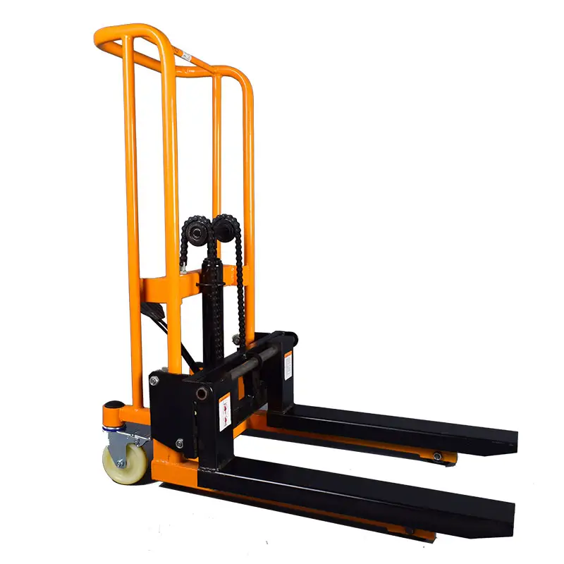 0.9m 1.2m 1.6m lifting hand manual operated stacker 500kg hydraulic pallet stacker forklift
