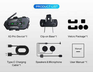 X2 pro многоразовая домофонная гарнитура с двумя чипами, синим зубом - Product Image 3