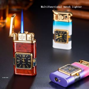 Creative Multifunctional Blue <strong>Clock</strong> <strong>Lighter</strong> Advanced Direct Charge <strong>with</strong> Personalized Features Gift for Camping - Product Image 5