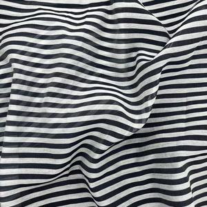 春夏通気性ストライプシャツコットン桑シルク生地服 - Product Image 4