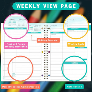 Nuovo arrivo taccuino personalizzato quaderno Task Checklist Agenda calendario speciale con orari mensili giornalieri pianificatore di insegnanti scolastici