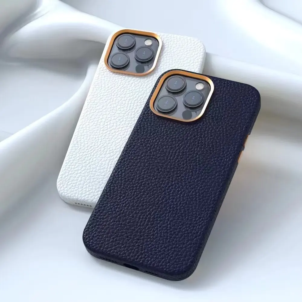IPhone 14 Pro Max 충격 방지 가을 방지 휴대폰 액세서리 용 고품질 가죽 열매 마그네틱 전화 케이스