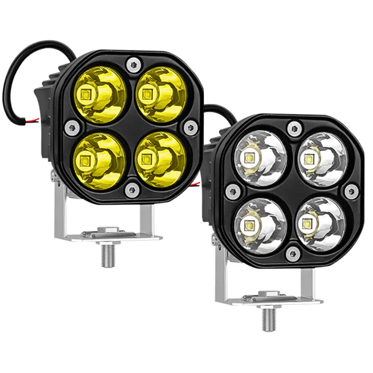 40w led work bulb led 3 inch spot light dual color led 4x4 Motorcycle led headlight work light for jeep truck tractor excavator