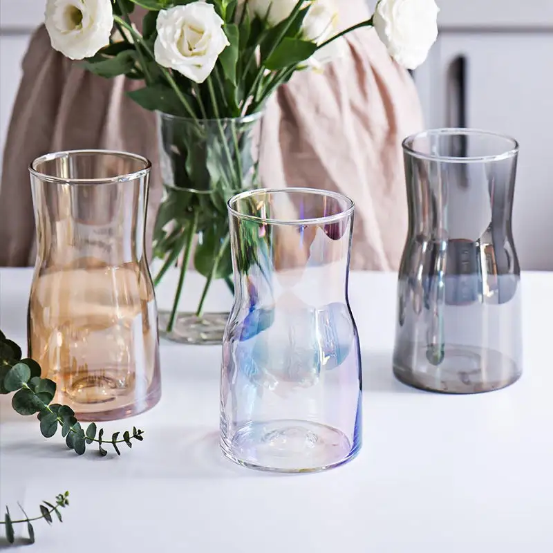 Vendita diretta in fabbrica vaso moderno in vetro colorato trasparente regalo per la festa della mamma