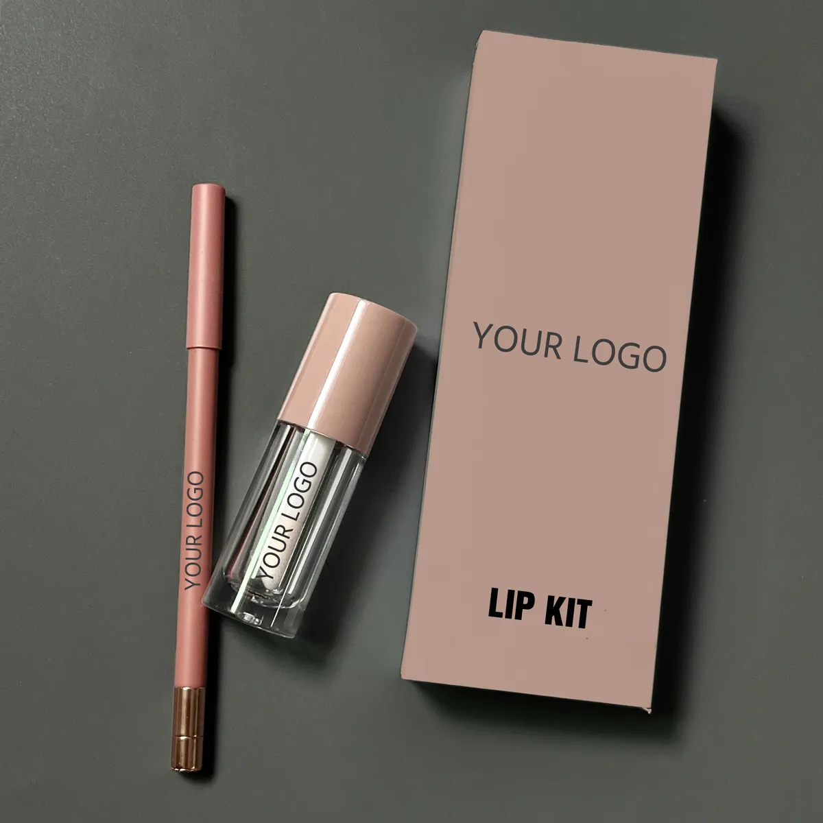 Maak Je Eigen Merk Make-Up Set Lippenstift En Lip Liner Kit Veganistische Private Label Nude Lip Kit